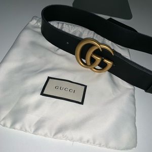 GUCCI Black GG Tuscano Belt